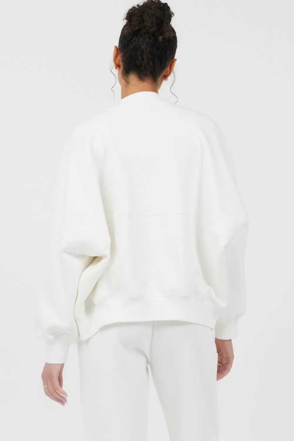 Vintage Havana White Essential Fleece Zip Up Bomber