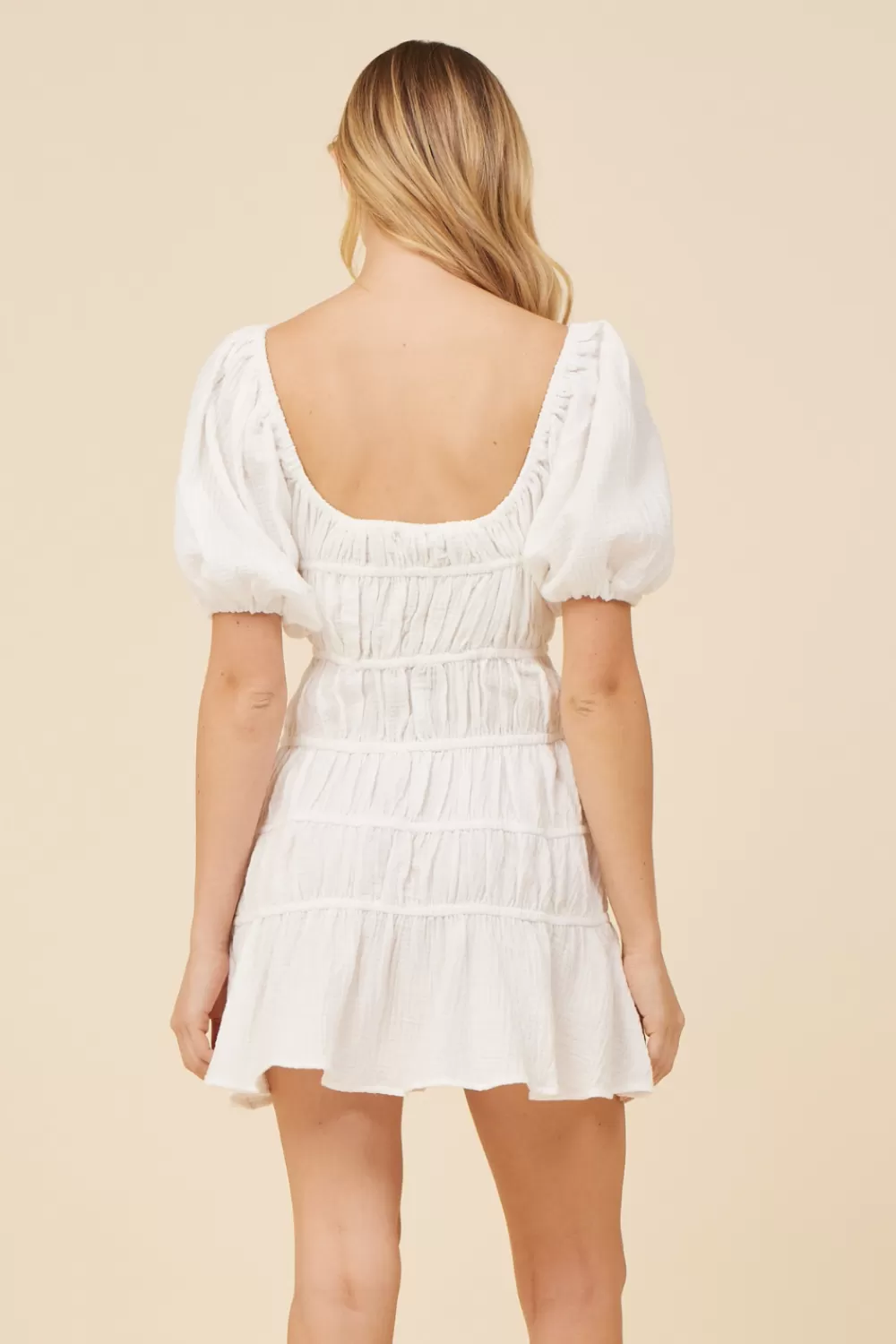 Vintage Havana White Gauze W/ Jersey Combo Dress