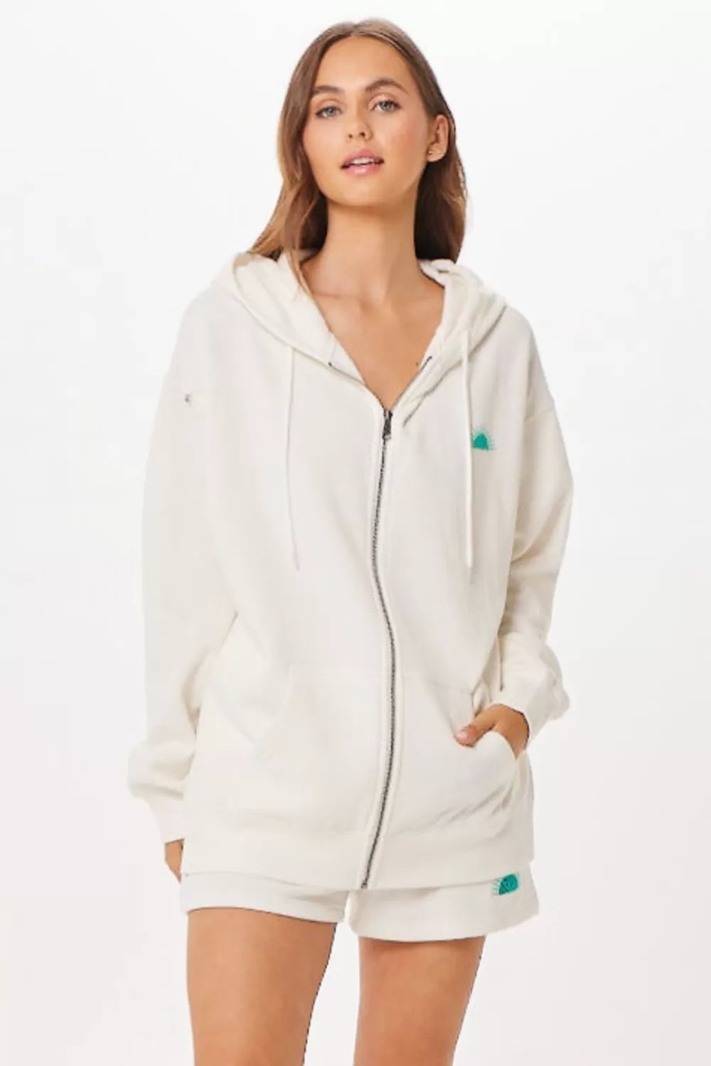 Vintage Havana White St. Barth Jet Setter Surf Wash Zip Up