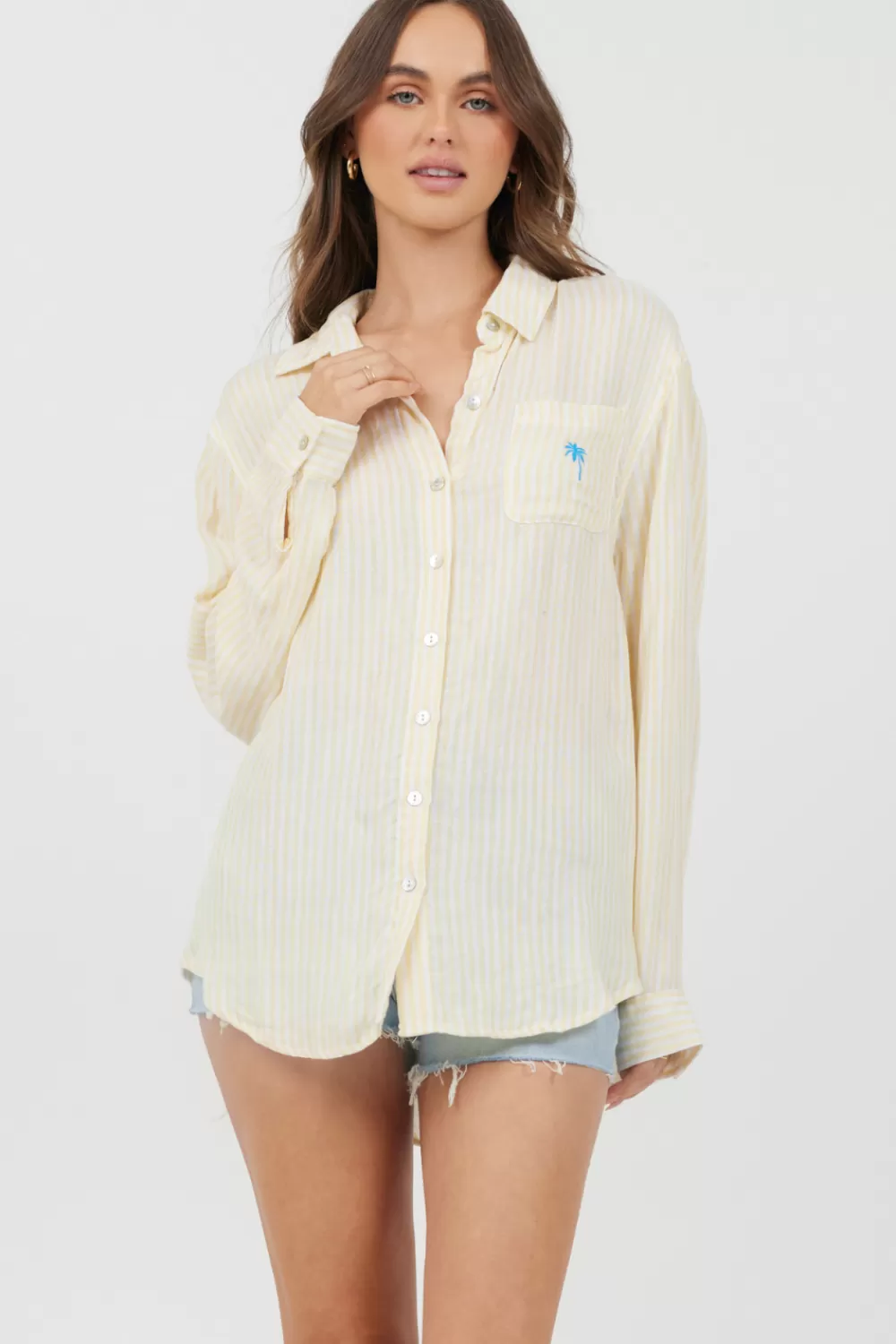 Vintage Havana Yellow Stripe Beach Shirting